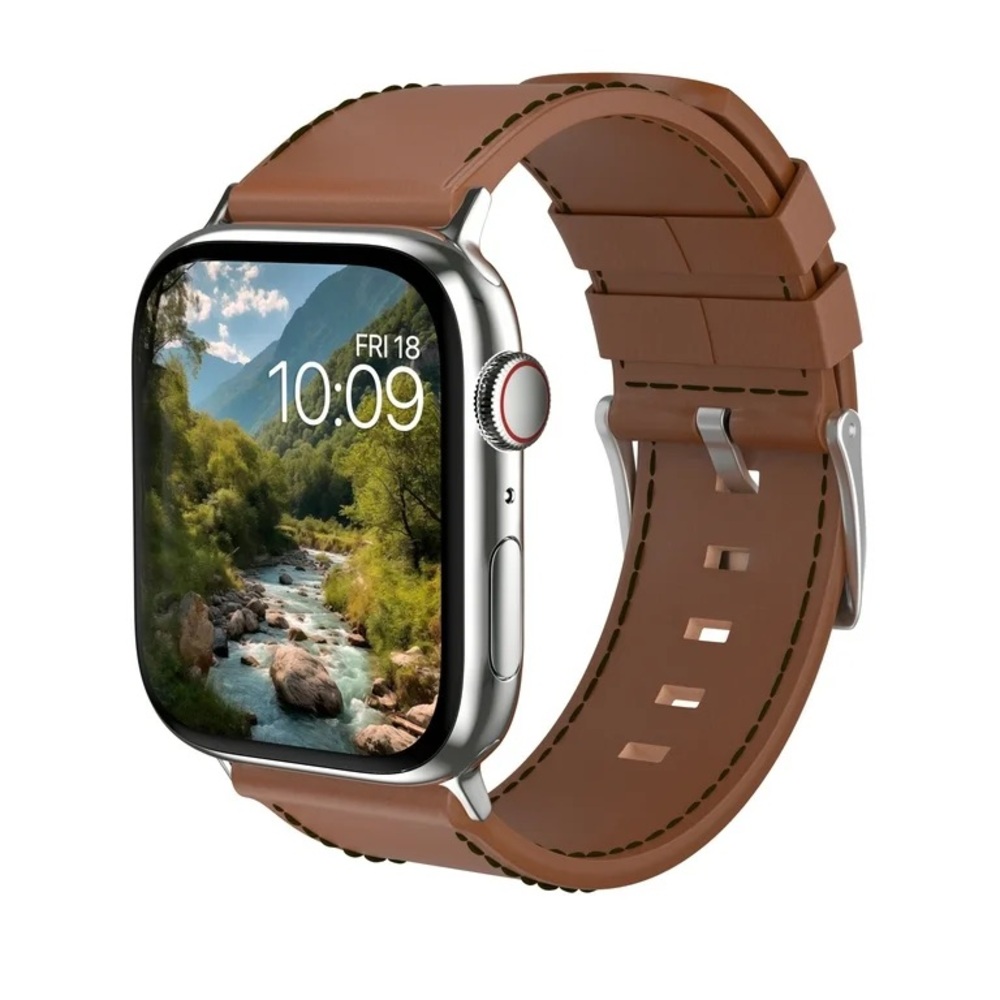 MobyFox Premium Brown Leather Universal Smart Watch Band NWT